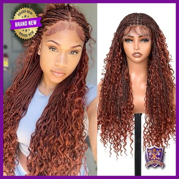 Glueless Full Lace Human Hair Blended Braided Wig Lightweight 30 Inch main image 6